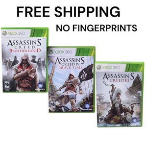 Xbox 360 Set Assassin's Creed III, Black Flag, Brotherhood mit 3 Spielen OHNE FINGERPRINT - Bild 1 von 8