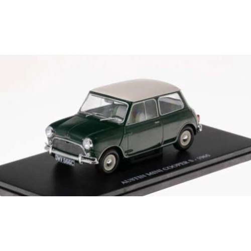 AUSTIN MINI COOPER S 1965 GREEN WITH WHITE ROOF 1:24 Editoria Auto Stradali Mode - Immagine 1 di 1