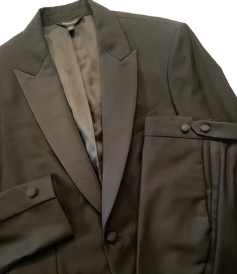 Banana Republic BR Men's Marzotto Tailored Slim Tuxedo Suit Black • 40R | 32x31 - Image 1 of 4
