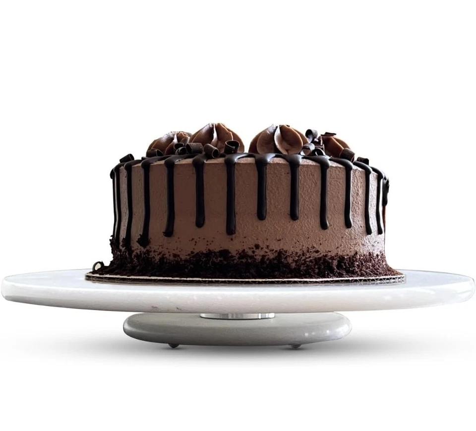 Вращающаяся сервировочная тарелка обеденный стол Natural Marble Lazy Susan 12 дюймов - Изображение 1 из 4