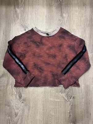 Girl's Pixie Lane Pink and Black Tie Dye Crop Top- Size 6- Pre-owned - Image 1 of 3