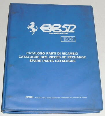 Catálogo de piezas / Spare Parts List Ferrari 512 BB de 1978 Foto 1 de 4