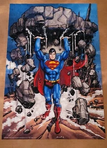 Prime 3D DC Comics Superman Lenticular Puzzle 300 Pieces COMPLETED FRAMED - Picture 1 of 2