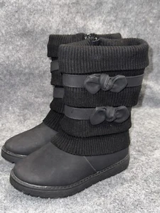 DREAM PAIRS Girls 3 Klove Black Faux Fur Lined Mid Calf Winter Boots - Picture 1 of 8