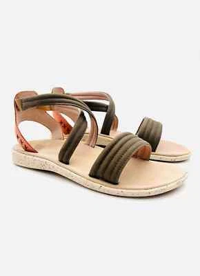 Superfeet Size 10 DK Gray/Salmon Crisscross Leather Shoes Sandals - Image 1 of 4