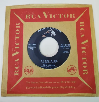 Rod Lauren IF I HAD A GIRL / NO WONDER (POP 45) #7645 PLAYS VG++ NO NOISE! Foto 1 de 4