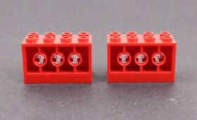 Lego 2x 6061 Modified Brick  2x4x2 with Holes on Sides 6939 Saucer Centurion 