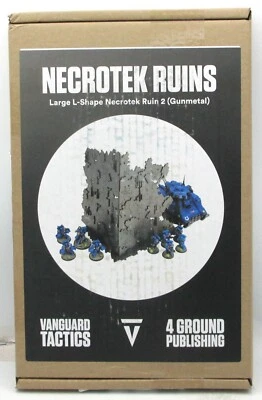 4Ground 32S-VT-111 Large L-Shape Necrotek Ruin 2 (Gunmetal) Terrain Kit Scenery - Image 1 of 4