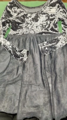 Vestido de manga larga para niños Cat & Jack gris plateado (XS/5-6) ¡MÁS collar gratis! Foto 1 de 3