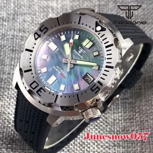 42MM Monster Watch Tandorio Diver NH35A Men's Mother of Pearl Dial Rubber Strap - Picture 1 of 8