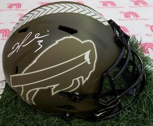 Von Damar Hamlin signierter Buffalo Salute To Service Helm-Replikat-BAS - Bild 1 von 5