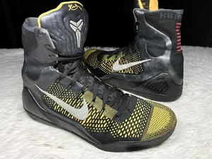 Nike Kobe 9 IX Elite High Inspiration Black Yellow Lakers Grinch Mamba Men sz 14 - Picture 1 of 7