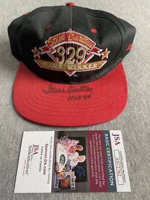 PHILLIES- STEVE CARLTON AUTOGRAPH 329 GAME WINNER BASEBALL CAP JSA AS72762 - Image 1 of 3