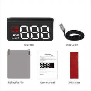Car OBD2 Head Up Display Large Font HUD Speedometer Odometer Overspeed Warning - Picture 1 of 8