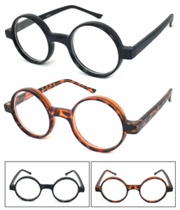 1 ou 3 paires de lunettes de lecture ovales rondes à cadre épais noires ou tortue - Photo 1/13