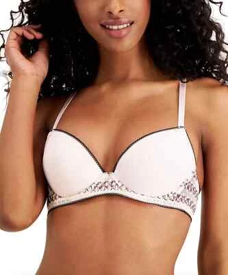Calvin Klein L108345 Womens Striped Pink Lace Demi Bra Size 32D - Image 1 of 2
