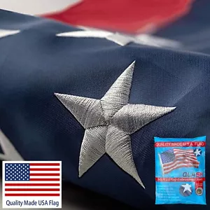 Bandiera americana stelle ricamate, 3x5 piedi 210D bandiera degli Stati Uniti all'aperto più lunga durata NUOVO - Foto 1 di 8