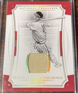 2020 PANINI NATIONAL TREASURES GAME USED JERSEY CARD #GG-SM STAN MUSIAL /10 HOF