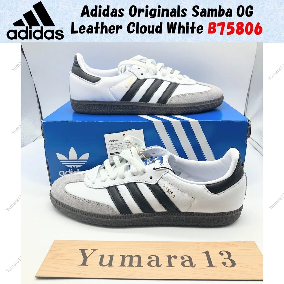 Adidas Samba OG Low Leather Trainers UK9.5/US10/EU44 B75806 Black/White