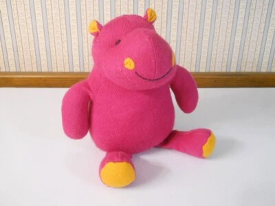 Old Navy pink knit Hippo 10" tall soft plush floppy legs baby cuddle toy - Image 1 of 4