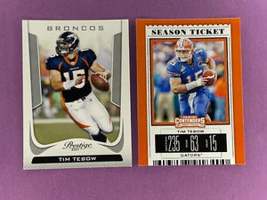 Tim Tebow 2011 Panini Prestige #63 + 2019 Contenders Draft #94 Florida Lot - Picture 1 of 4