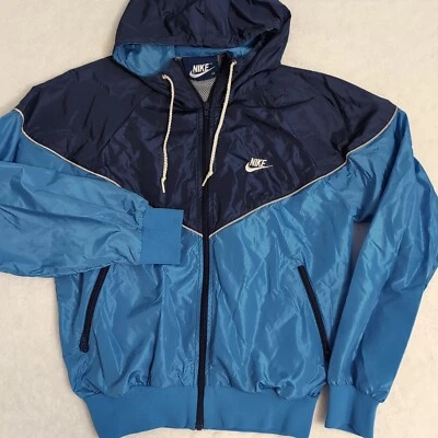 Vtg. 1980's Nike WINDRUNNER Jacket Sz. Medium Reflective Track Blue Tag 80's - Image 1 of 4