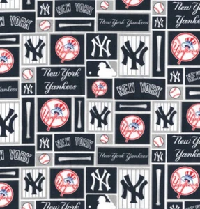 NEW YORK YANKEES MLB 100% COTTON Fabric Patch Design Quarter Yard (9" x58") - Picture 1 of 1
