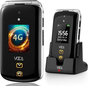 BRANDNEU & VERSIEGELT Voca V543 4G Großtasten Klapphandy in Schwarz - Bild 1 von 6