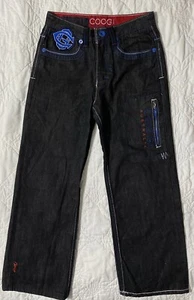 Coogi Boy's Black Wash British/Australian Flag/CG Embroidered Denim Jeans, 12 - Picture 1 of 8