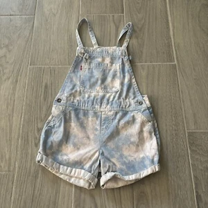 Levi’s Girls Sz 7/8 Regular Shortalls Cloud Wash Jeans Short-Overall - Picture 1 of 8
