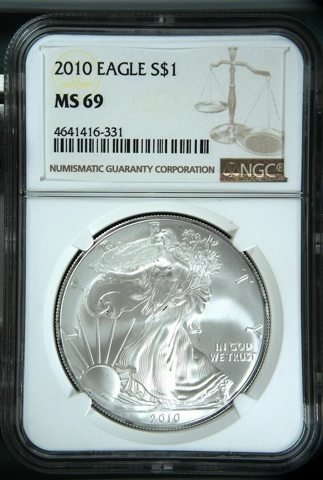 2010 American Silver Eagle $1 NGC MS69 - Image 1 of 2