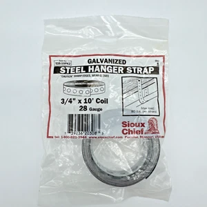 Sioux Chief Galvanized Steel Metal Hanger Strap 28 Gauge 3/4" x 10' 528-10PK2 80 - Picture 1 of 10
