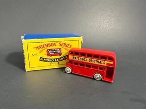 Vintage Matchbox Series No. 5 Red Double Decker Bus Moko Lesney Car w/ Orig Box - Picture 1 of 3
