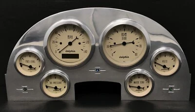 Ford Car 1956 calibre 6 panel de instrumentos inserto aluminio pulido programable bronceado Foto 1 de 4