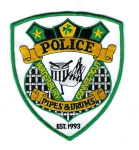 Waterbury (New Haven County) CT Connecticut Police Pipes & Drums patch - NEW! - Picture 1 of 1