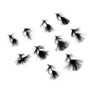10pcs Bead Head Woolly Wet Sinking Trout Fishing Black - Picture 1 of 4