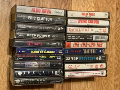 19 Cassette TAPE LOT -PINK FLOYD, GNR,THE BEATLES, ZZ TOP,THE CULT -Classic Rock - Image 1 of 3