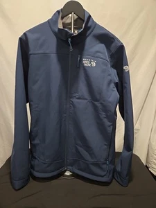 Mountain Hardwear Men's Large Softshell Jacket Blue Full Zip Outdoors - Picture 1 of 13