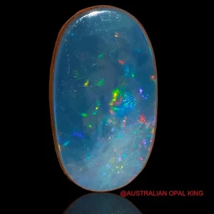 5.70 Cts Oval Doublet Opal Cabochon Semiprecious Gemstone Lab-Created 15x8x4 mm - Picture 1 of 11