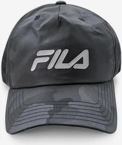 Fila Unisex Adjustable Cap Black Combo Structured Camo Silver Logo Hat - Picture 1 of 2