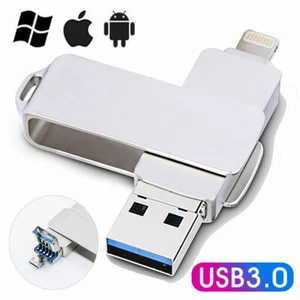 8G~2TB 3 in 1 unità flash in metallo USB 3.0 rotante memory stick per iPhone iPad PC - Foto 1 di 10