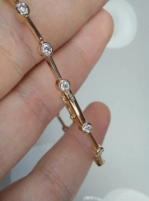 Tennis Bracelet 14K Yellow Gold Plated 4Ct Diamond Round Lab Created For Women's - Image 1 of 4