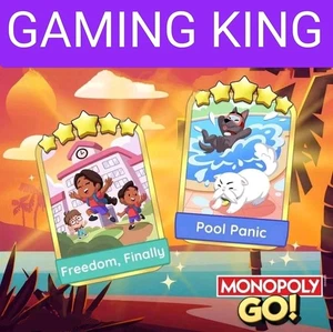 1 X Combo Pool Panic & Freedom,FINALLY (Mono_poly Go Stickers) Golden Blitz✨ - Picture 1 of 1