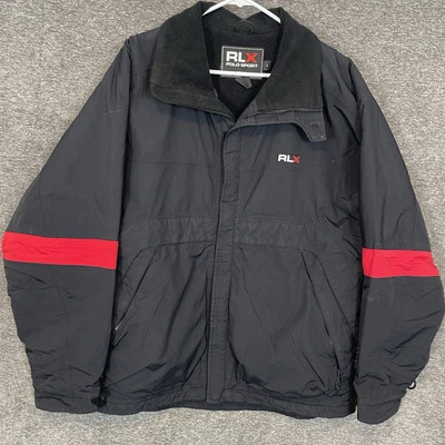 Ralph Lauren RLX Polo Deportivo Chaqueta para Nieve Para Hombres Talla L Negro Rojo Abrigo Forrado de Vellón Foto 1 de 4
