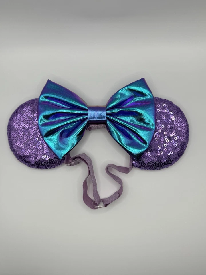 Orejas brillantes moradas con diadema elástica ajustable Foto 1 de 1