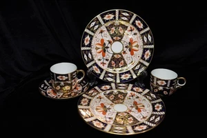 ROYAL CROWN DERBY TRADITIONAL IMARI COBALT BLUE PANELS GOLD ACCENT 5 PIECES - Picture 1 of 19