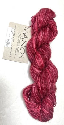 MANOS DEL URUGUAY - ШЕЛКОВАЯ КАШЕМИРОВАЯ КРУЖЕВНАЯ ПРЯЖА ИЗ АЛЬПАКИ. 1 упаковка L6411 - Изображение 1 из 2