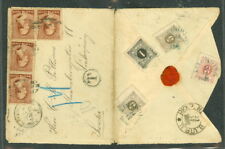 SWEDEN US 1886 2¢ (x4) tied cover to Sweden w/3 diff postage due values