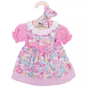 Vestido Floral Rosa con Arcos de Cabello Ragdoll u Oso de Peluche Ropa Nuevo - Imagen 1 de 1