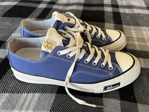 Size 10 - Visvim Skagway Lo Canvas Navy Blue - Picture 1 of 10